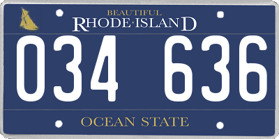RI license plate 034636