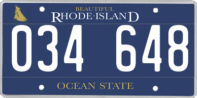 RI license plate 034648