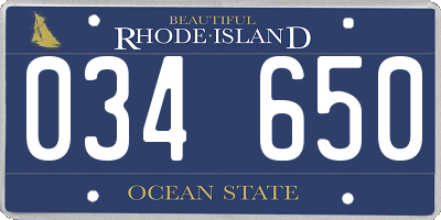 RI license plate 034650