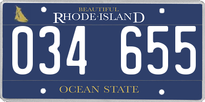 RI license plate 034655