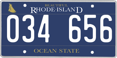 RI license plate 034656
