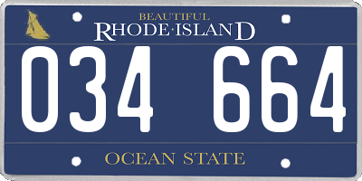 RI license plate 034664