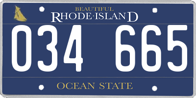 RI license plate 034665