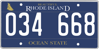 RI license plate 034668