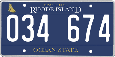 RI license plate 034674