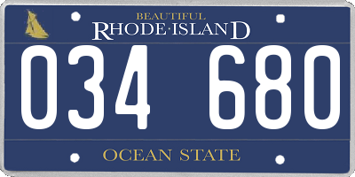 RI license plate 034680