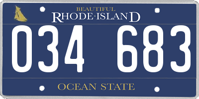 RI license plate 034683