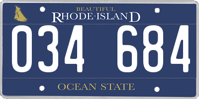 RI license plate 034684