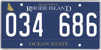 RI license plate 034686