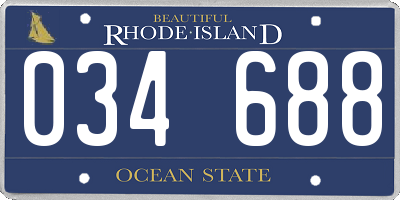RI license plate 034688