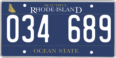 RI license plate 034689