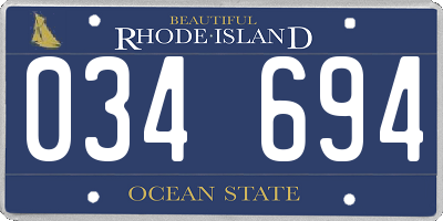 RI license plate 034694