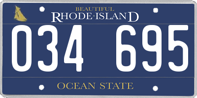 RI license plate 034695