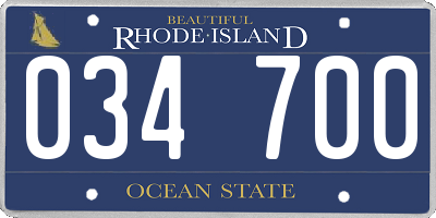 RI license plate 034700