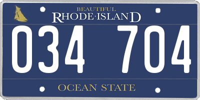 RI license plate 034704
