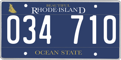 RI license plate 034710