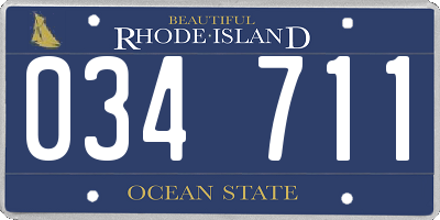 RI license plate 034711