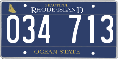 RI license plate 034713