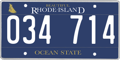 RI license plate 034714