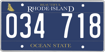 RI license plate 034718