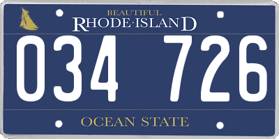 RI license plate 034726