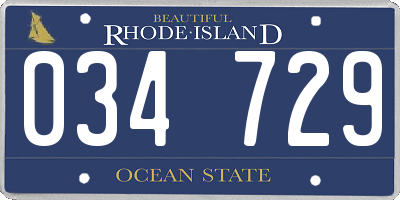 RI license plate 034729