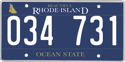 RI license plate 034731