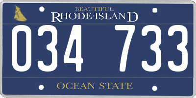 RI license plate 034733