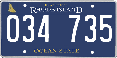 RI license plate 034735