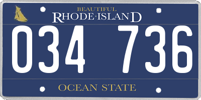 RI license plate 034736