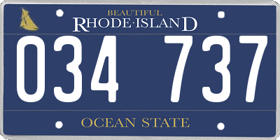 RI license plate 034737