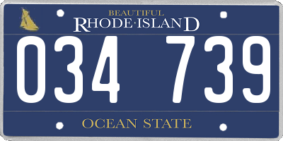 RI license plate 034739