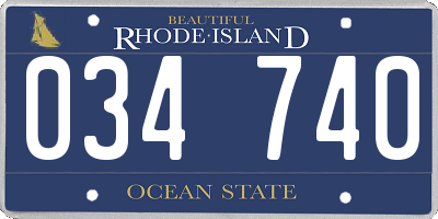 RI license plate 034740