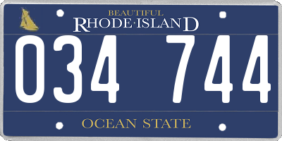 RI license plate 034744