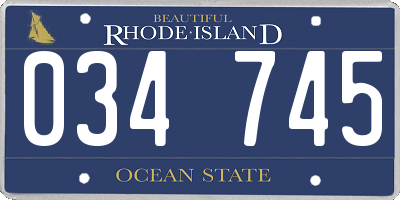 RI license plate 034745
