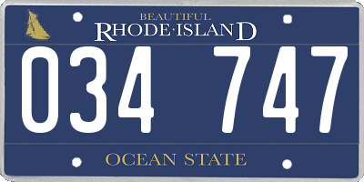 RI license plate 034747