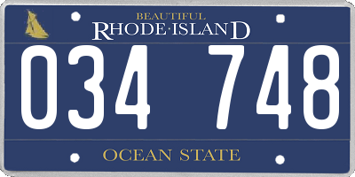 RI license plate 034748