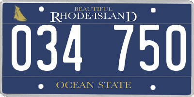 RI license plate 034750