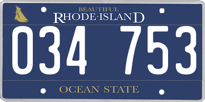 RI license plate 034753