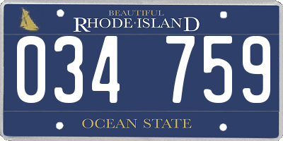 RI license plate 034759