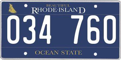 RI license plate 034760