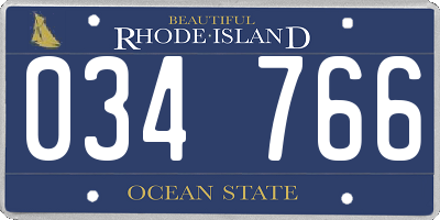 RI license plate 034766