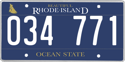 RI license plate 034771