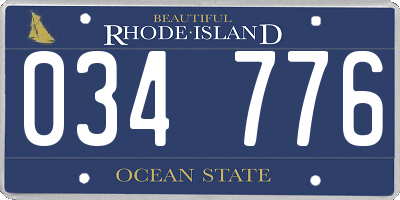 RI license plate 034776