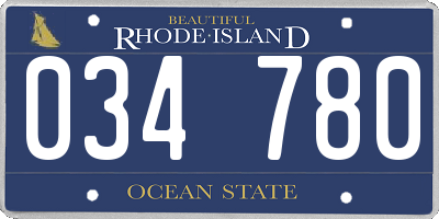 RI license plate 034780
