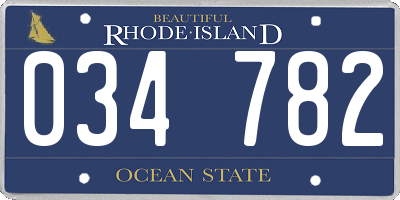 RI license plate 034782