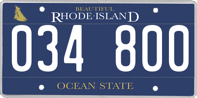 RI license plate 034800