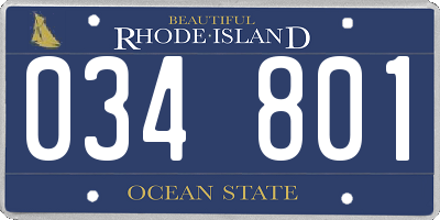 RI license plate 034801