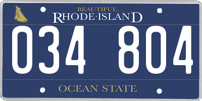 RI license plate 034804