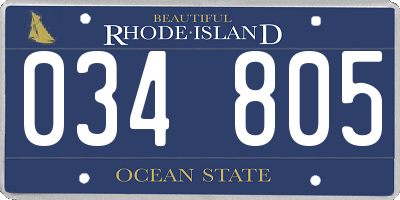 RI license plate 034805
